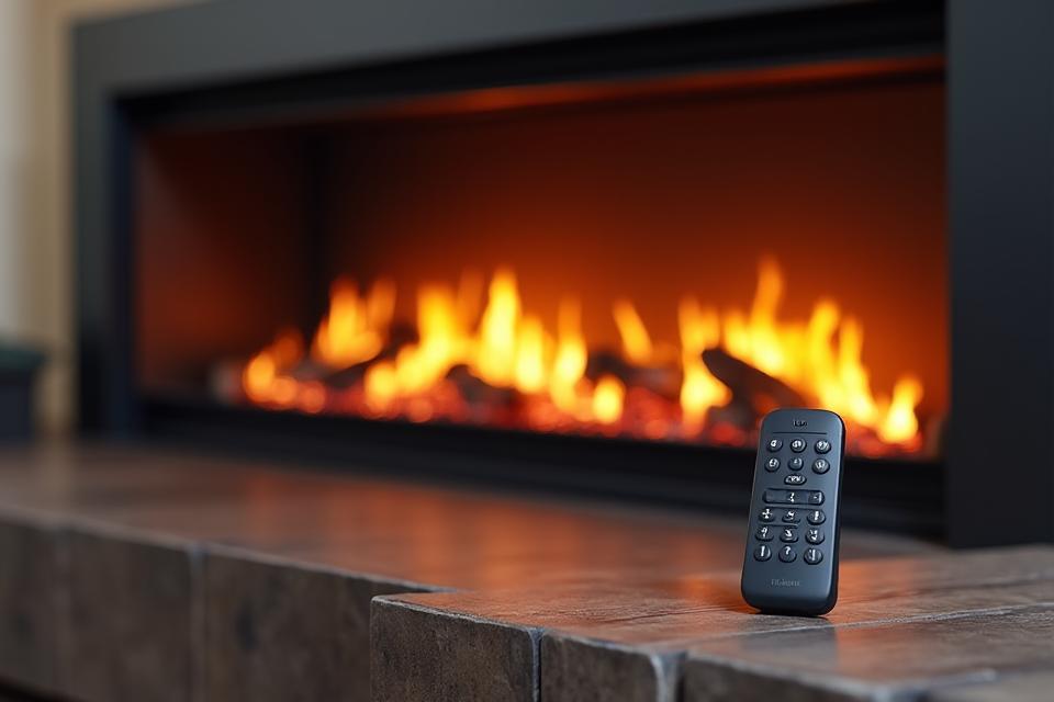 Foyer gaz avec télécommande